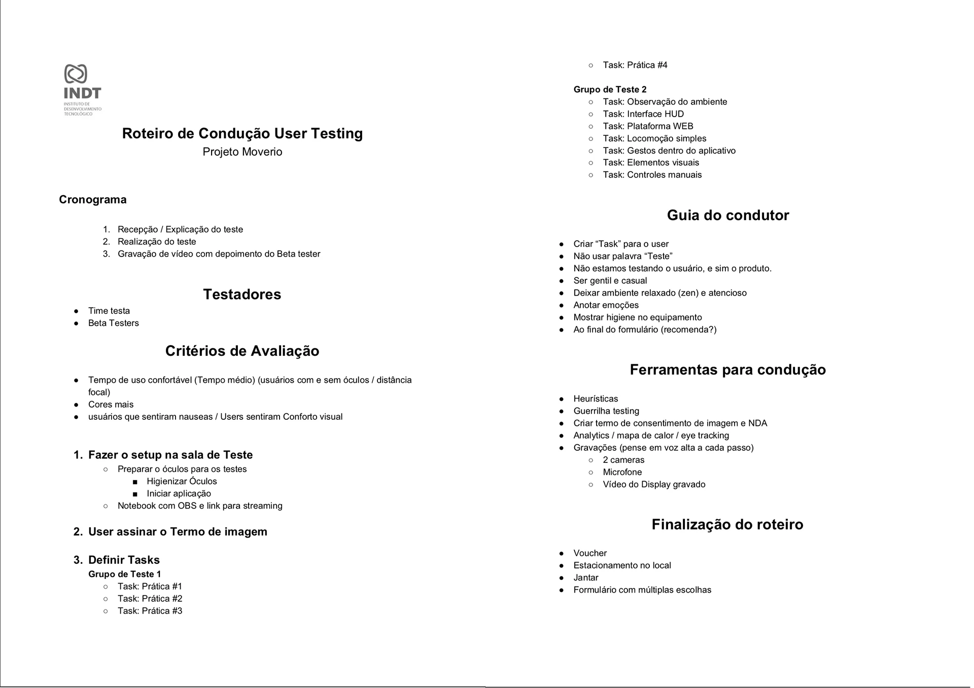 Test moderation guide