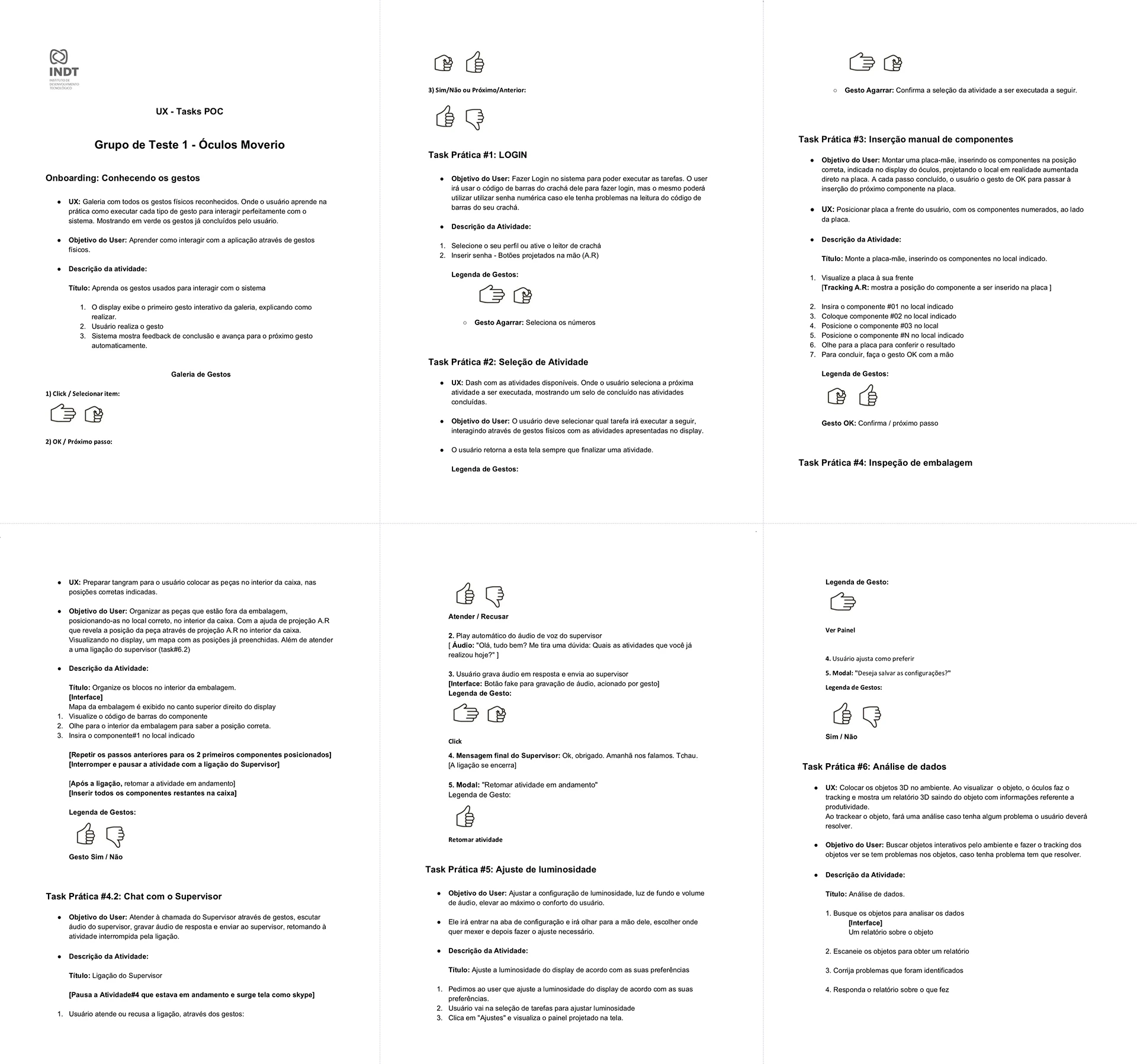Task scenarios and questions