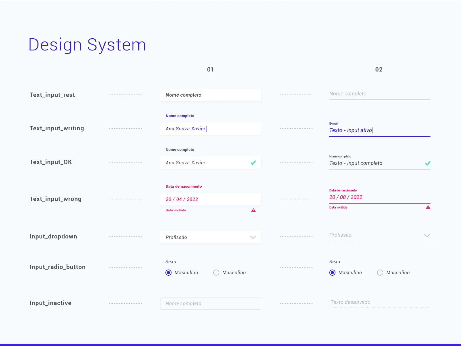 Design system and form states